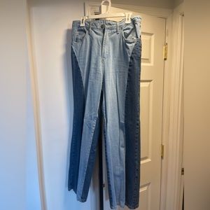 NastyGal Two Tone Jeans boot cut & high rise